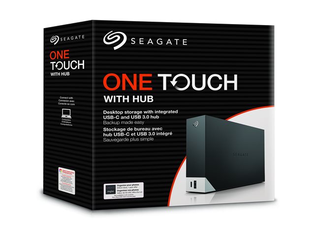 Seagate One Touch with hub STLC20000400 - Hard drive - 20 TB - external (desktop) - USB 3.0 - black - with Seagate Rescue Data Recovery