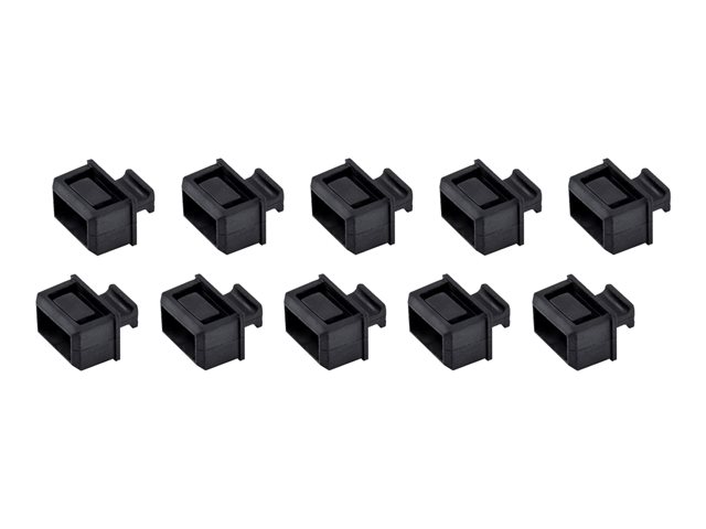 StarTech.com 10 Pack SFP Dust Cover for Open SFP/SFP+ Slot, SFP Plug, Fiber Optic Dust Caps, SFP Port Anti-Dust Cover, Network Switch Port Protector, Durable TPE Material with Pull Tab - SFP Port Dust Covers (SFPCAP10) - Dust cover - black (pack of 10)