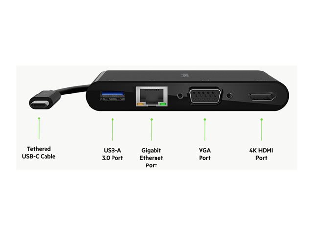 USB-C Multimedia + Charge Adaptr 100W PD