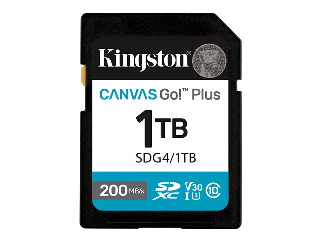 Kingston Canvas Go! Plus - Flash memory card - 1 TB - Video Class V30 / UHS-I U3 / Class10 - SDXC UHS-I