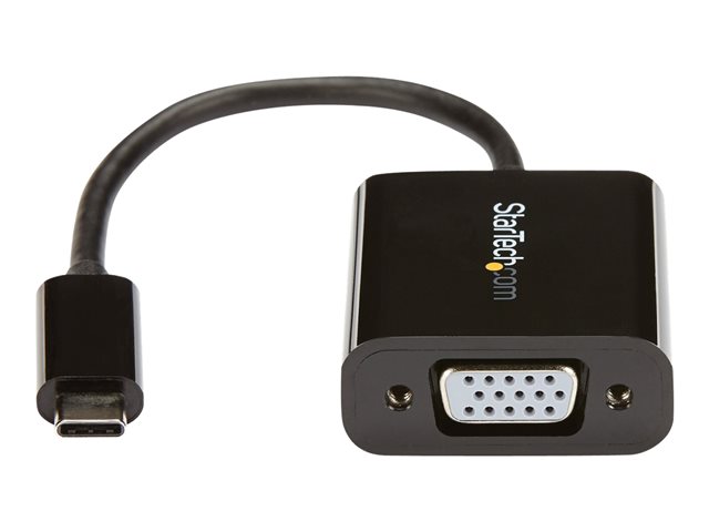 StarTech.com USB-C to VGA Adapter - Black - 1080p - Video Converter For Your MacBook Pro - USB C to VGA Display Dongle (CDP2VGA) - USB / VGA adapter - 24 pin USB-C (M) to HD-15 (VGA) (F) - USB 3.1 Gen 1 / Thunderbolt 3 - 18 cm - 1920 x 1200 (WUXGA) support, USB power - black - for P/N: BNDTB10GI, BNDTB210GSFP, BNDTB410GSFP, BNDTB4M2E1, BNDTBUSB3142, TB4CDOCK