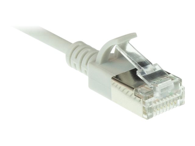 Grijze 1 meter LSZH U/FTP CAT6A datacenter slimline patchkabel snagless met RJ45 connectoren - PolyBag