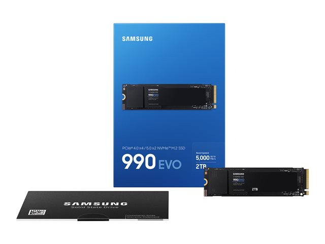 Samsung 990 EVO MZ-V9E2T0BW - SSD - encrypted - 2 TB - internal - M.2 2280 - PCI Express 5.0 x4 (NVMe) - 256-bit AES - TCG Opal Encryption 2.0