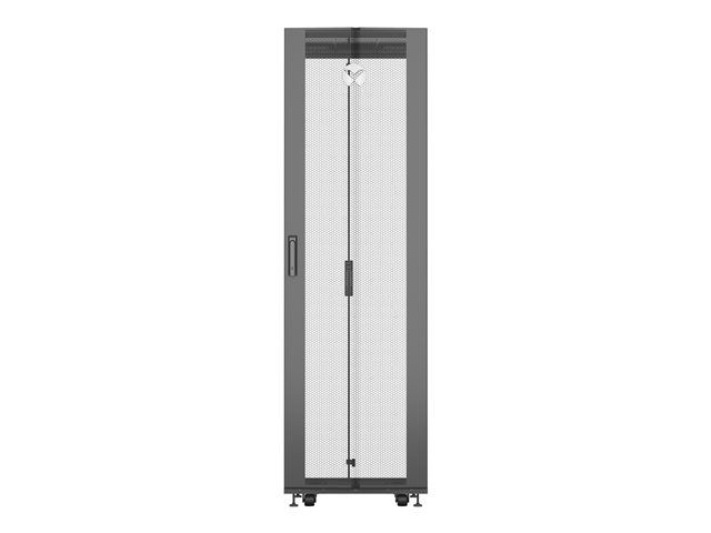 Rack 42U 1998mm (78.6)H x 600mm (23.62)W x 1115mm (43.89)D with Perf. Front Door Perf. Split Rear Doors Black gray shock packaging