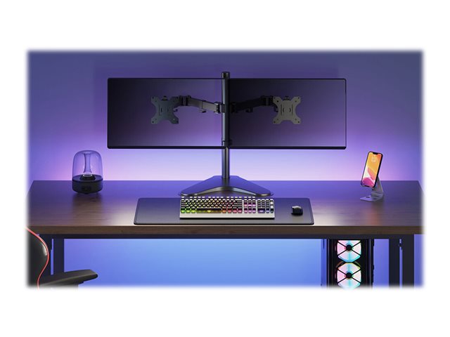Neomounts FPMA-D550DD - Stand - full-motion - for 2 LCD displays - black - screen size: 10\"-32\" - desktop stand, desk-mountable