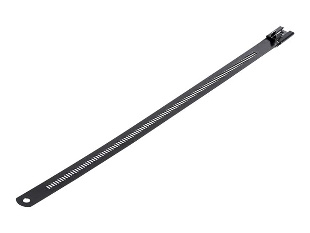 StarTech.com 9\"(22cm) Metal Cable Ties, 1/4\"(7mm) wide, 2-1/4\"(55mm) Bundle Dia. 100lb(45kg) Tensile Strength, Nylon Coated 316 Stainless Steel, Self Locking Metal Detectable Ties, 50 Pack - Nylon 11 Coated Ties (CBMMCT) - Cable tie - indoor, outdoor - 22.5 cm - black - TAA Compliant (pack of 50) - for P/N: CBMMCTTOOL