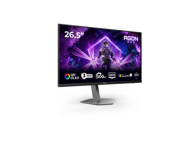 26,5' 16:9 QD-OLED 500Hz 2560x1440 HAS 130mm   HDMI x 2x 2.1 DP x 1x 2.1