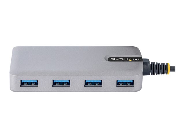 StarTech.com 4-Port USB-C Hub, USB 3.0 5Gbps, Bus Powered, USB Type-C to 4x USB-A Hub with Optional Auxiliary Power Input, Portable Desktop/Laptop USB Hub with 1ft (30cm) Attached Cable - USB Expansion Hub (5G4AB-USB-C-HUB) - Hub - 4 x USB 3.2 Gen 1