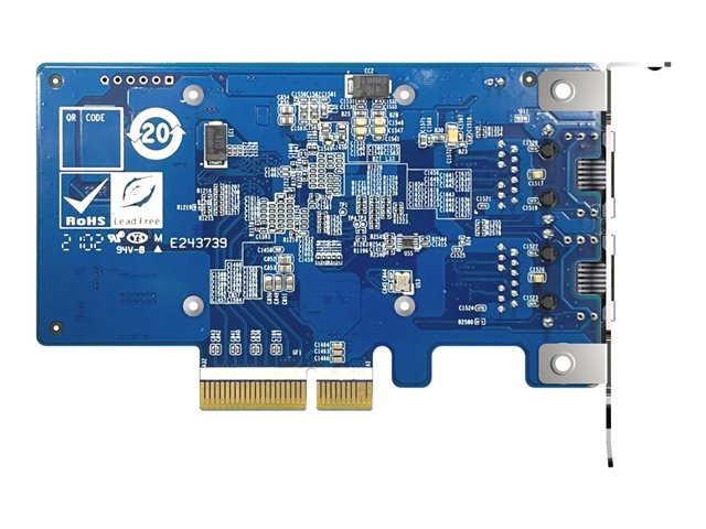 QNAP QXG-10G2T-X710 - Network adapter - PCIe 3.0 x4 low profile - 10Gb Ethernet x 2 - for QNAP QSW-1208-8C, QSW-M2108-2C