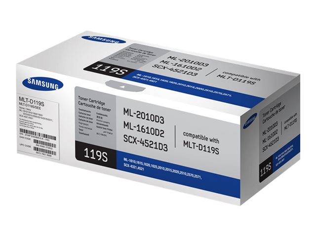 Samsung MLT-D119S - Black - original - toner cartridge (SU863A) - for Samsung ML-1610, ML-2010, ML-2510, SCX-4021, SCX-4321, SCX-4521, SCX-4621, SCX-4821