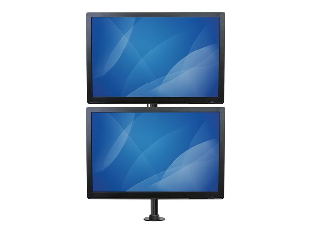 StarTech.com Vertical Desk Mount Dual Monitor Arm - For Monitors 13\" to 27\" - Adjustable - Desk Clamp / Grommet-Hole Mount - Dual VESA Monitors - Black (ARMDUALV) - Mounting kit - for 2 monitors - heavy duty steel - black - screen size: 13\"-27\" - des