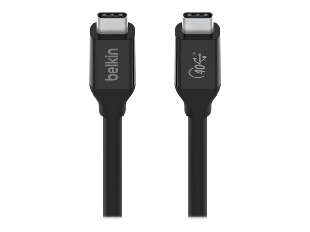 Belkin CONNECT - USB cable - 24 pin USB-C (M) to 24 pin USB-C (M) - USB 2.0 / USB 3.2 / USB4 / Thunderbolt 3 - 80 cm - USB Power Delivery (100W)