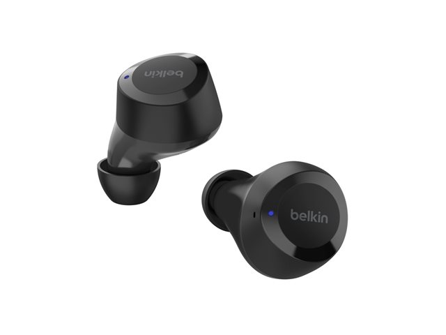 Belkin SoundForm Bolt - True wireless earphones with mic - in-ear - Bluetooth - black - for Apple iPhone 14, 14 Plus, 14 Pro, 14 Pro Max, Samsung Galaxy S22 5G, S22 Ultra 5G, S22+ 5G