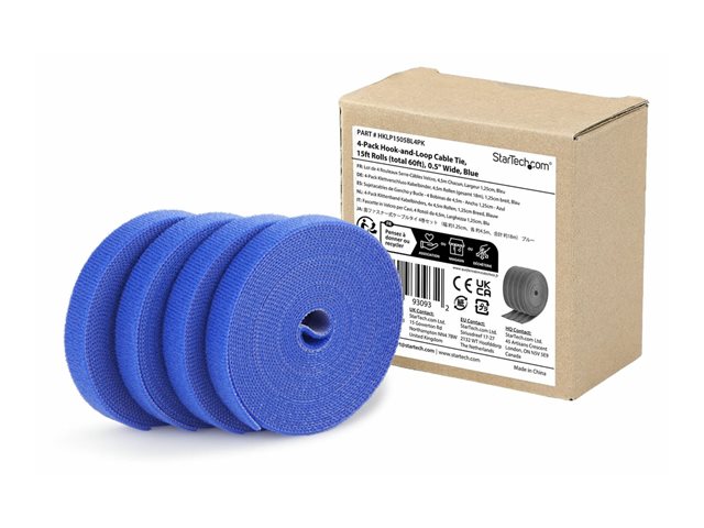 4-pack 4.6m Hook and Loop Roll blue