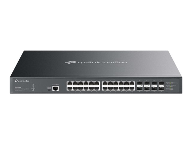 SX3832MPP NewOmada 32-Port 10GE L2+ Managed Switch with 24-Port PoE++24× 1/2.5/5/10 Gbps RJ45 PoE++ ports8× 1/10 Gbps SFP+ slots