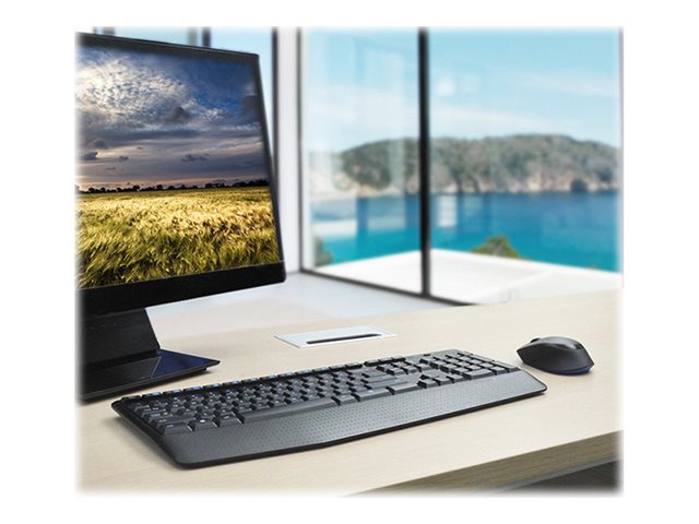 Logitech Wireless Combo MK345 - Keyboard and mouse set - wireless - 2.4 GHz - French - black, blue