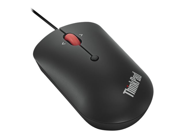 Lenovo ThinkPad Compact - Mouse - right and left-handed - optical - 4 buttons - wired - USB, USB-C - raven black - OEM
