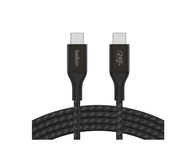 Belkin BoostCharge - USB cable - 24 pin USB-C (M) to 24 pin USB-C (M) - USB 2.0 - 2 m - up to 240W power delivery support - black