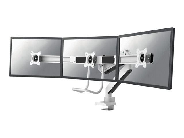 Neomounts NM-D775DX3 - Mounting kit - full-motion - for 3 LCD displays - aluminium - white - screen size: 17\"-24\" - clamp mountable, grommet, desk-mountable