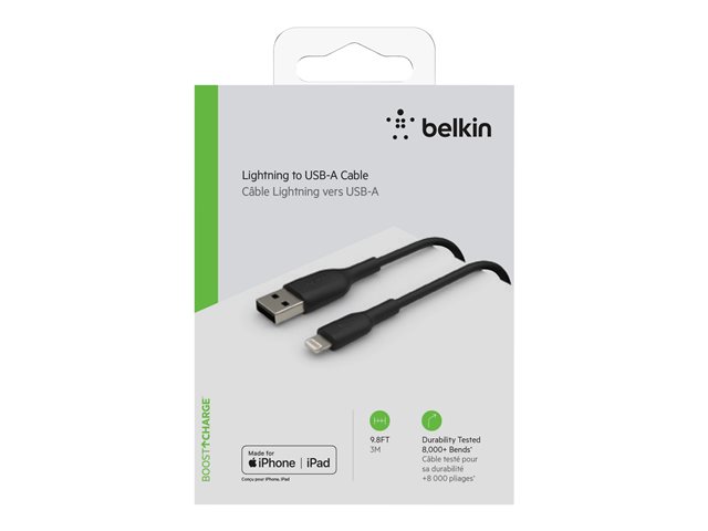 Belkin BoostCharge - Lightning cable - Lightning male to USB male - 3 m - black