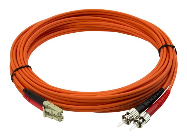 StarTech.com 5m Fiber Optic Cable - Multimode Duplex 50/125 - LSZH - LC/ST - OM2 - LC to ST Fiber Patch Cable - Patch cable - ST multi-mode (M) to LC multi-mode (M) - 5 m - fibre optic - duplex - 50 / 125 micron - OM2 - molded - orange - for P/N: MCM1110MMLC