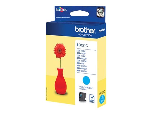 Brother LC121C - Cyan - original - ink cartridge - for Brother DCP-J100, J105, J132, J152, J552, J752, MFC-J245, J470, J650, J870
