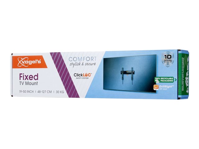 Vogel's Comfort TVM 3205 - Mounting kit (wall mount) - fixed - for TV - steel, hardened plastic - black - screen size: 19\"-50\"
