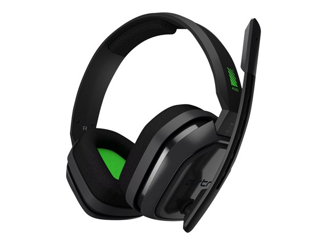 ASTRO A10 - Headset - full size - wired - 3.5 mm jack - grey, green - for Xbox One, Xbox One S, Xbox One X