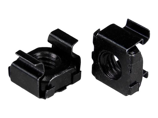 StarTech.com 10-32 Cage Nuts - 50 Pack - Rack Mount Clip Nuts - For Square Hole Server Rack - Black (CABCAGENUTS1032) - Cage nuts - black (pack of 50) - for P/N: 2POSTRACK42, 4POSTRACK12U, 4POSTRACK25U, 4POSTRACK42, RK1219WALHMR, RK1219WALHR