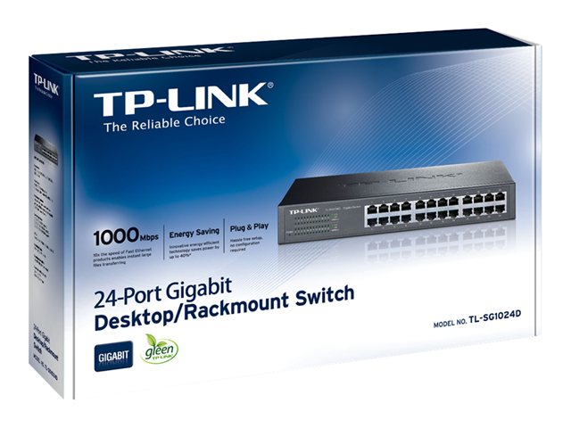 TP-Link TL-SG1024D - Switch - 24 x 10/100/1000 - desktop, rack-mountable