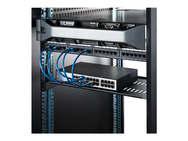 StarTech.com 1U Vented Server Rack Cabinet Shelf, 10in Deep Fixed Cantilever Tray, Rackmount Shelf for 19\" AV/Data/Network Equipment Enclosure with Cage Nuts & Screws, 44lbs Weight Cap. - 1U Network Rack Shelf (CABSHELFV1U) - Rack shelf - black - 1U - 10\"