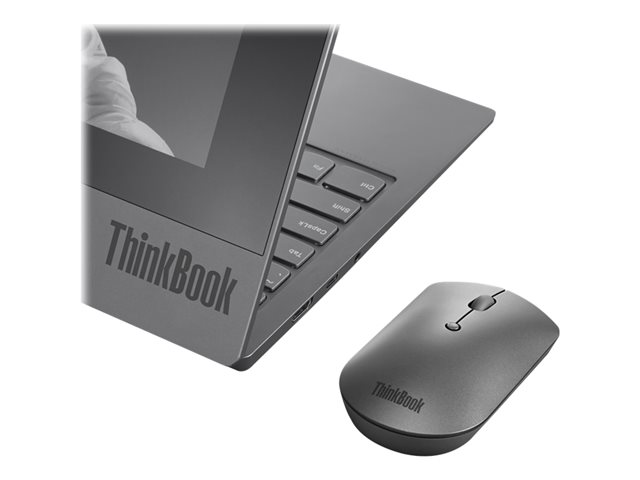Lenovo ThinkPad Silent - Mouse - right and left-handed - blue optical - 3 buttons - wireless - Bluetooth 5.0 - iron grey - retail