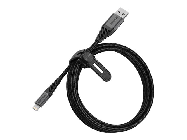 OtterBox Premium - Lightning cable - USB male to Lightning male - 2 m - dark ash black