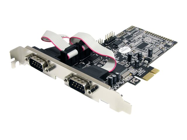 StarTech.com 4 Port Native PCI Express RS232 Serial Adapter Card with 16550 UART - Low Profile Serial Card (PEX4S553) - Serial adapter - PCIe 1.1 - RS-232 - 4 ports