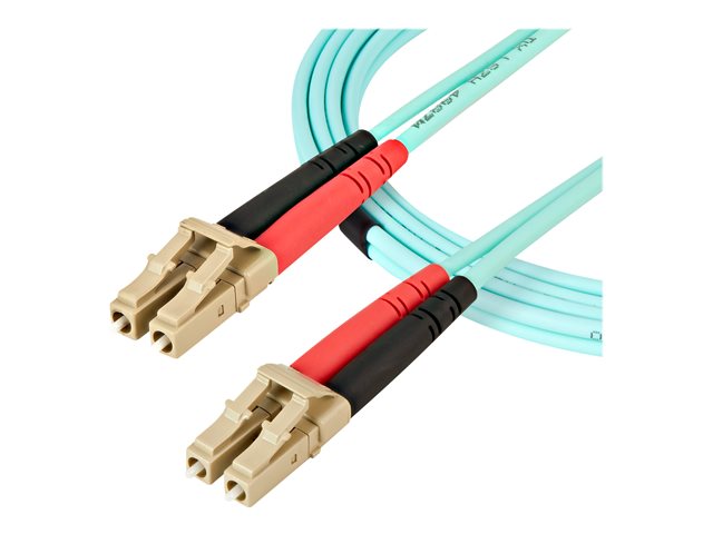 StarTech.com Aqua OM4 Duplex Multimode Fiber - 16 ft / 5m - 100 Gb - 50/125 - OM4 Fiber - LC to LC Fiber Patch Cable (450FBLCLC5) - Network cable - LC multi-mode (M) to LC multi-mode (M) - 5 m - fibre optic - duplex - 50 / 125 micron - OM4 - aqua