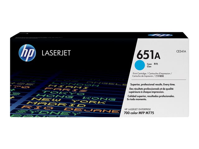 HP 651A - Cyan - original - LaserJet - toner cartridge (CE341A) - for Color LaserJet Enterprise MFP M775dn, MFP M775f, MFP M775z, MFP M775z+