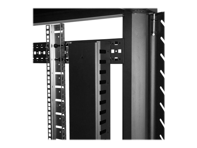 StarTech.com Vertical Cable Organizer with Finger Ducts - Vertical Cable Management Panel - Rack-Mount Cable Raceway - 0U - 6 ft. (CMVER40UF) - Cable organizer - 1.83 m - black - 40U - for P/N: RK2537BKM, RK4242BK24, RK4242BK30