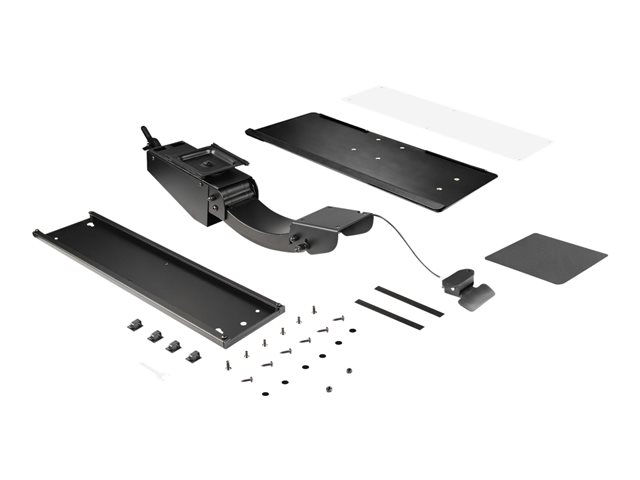 StarTech.com Under Desk Keyboard Tray, Full Motion & Height Adjustable Keyboard and Mouse Tray, 10\" x 26\" Platform, Ergonomic Sliding Computer Keyboard Holder with Mouse Pad & Wrist Rest - Desk Mount Keyboard Tray - Keyboard/mouse tray - under-desk mountable - black
