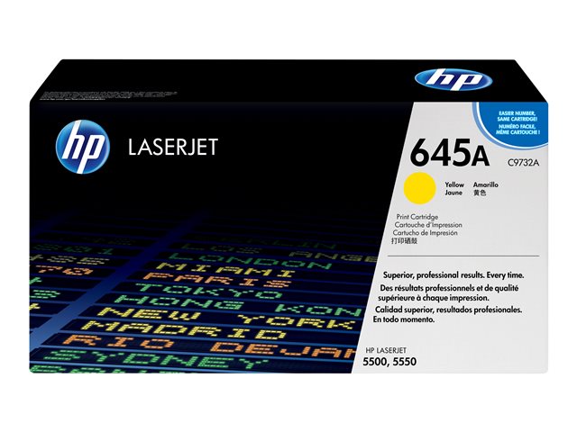 HP 645A - Yellow - original - LaserJet - toner cartridge (C9732A) - for Color LaserJet 5500, 5550, LaserJet 5000