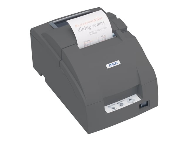 TM-U220B receipt printer black dot-matrix printing/media width 76 mm/speed 6lps/parallel/cutter/ESC/POS/including PSU/no power cable