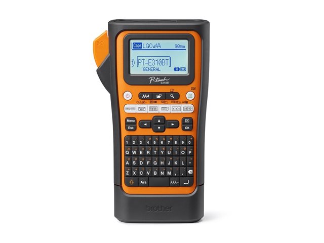 Brother P-Touch PT-E310BTVP - Labelmaker - B/W - thermal transfer - Roll (1.8 cm) - 180 dpi - up to 20 mm/sec - USB 3.0, Bluetooth 5.0 - cutter - mirror print, print preview - orange, black