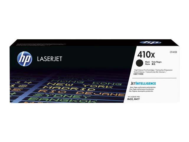 HP 410X - High Yield - black - original - LaserJet - toner cartridge (CF410X) - for Color LaserJet Pro M452, MFP M377, MFP M477