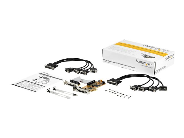 StarTech.com 8-Port PCI Express RS232 Serial Adapter Card, PCIe RS232 Serial Card, 16C1050 UART, Low Profile Serial DB9 Controller/Expansion Card, 15kV ESD Protection, Windows/Linux - Full Profile Bracket Incl - Serial adapter - PCIe low profile - RS