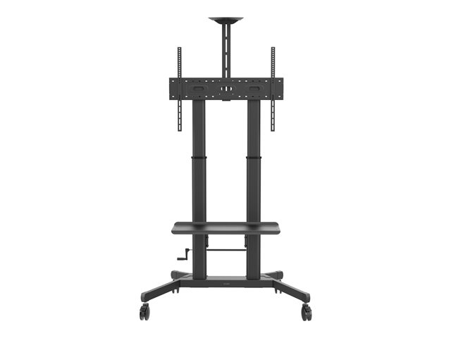 VISION Professional Display Floor Stand - LIFETIME WARRANTY - Steel Cart fits display 55-100\" with VESA sizes up to 800 x 600 - Crank handle adjusts height - Tilt adjustment - Large shelf for laptop or video bar included - VC shelf included - 100 mm