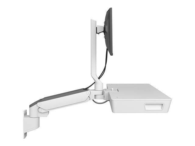 Ergotron CareFit Combo Arm with Worksurface - Mounting kit (articulating arm, wall mount base, pull-out keyboard tray with integrated worksurface, track mount adapter) - modular - for LCD display / keyboard - plastic, aluminium - white - screen size: up to 27\" - wall-mountable
