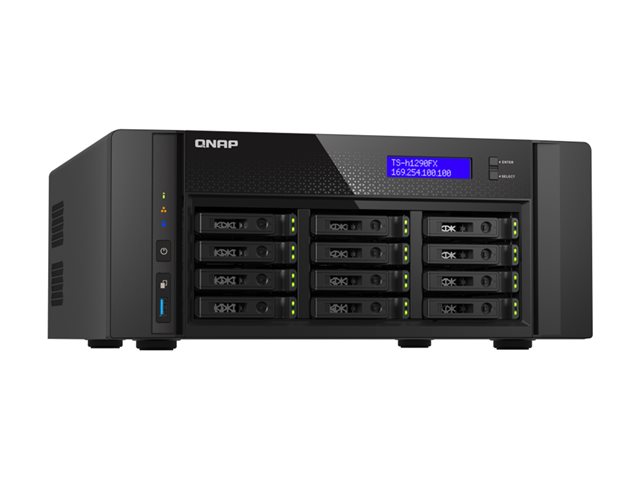 QNAP TS-h1290FX - NAS server - 12 bays - SATA 6Gb/s / PCIe (NVMe) / U.2 - RAM 128 GB - 25 Gigabit Ethernet / 2.5 Gigabit Ethernet - iSCSI support
