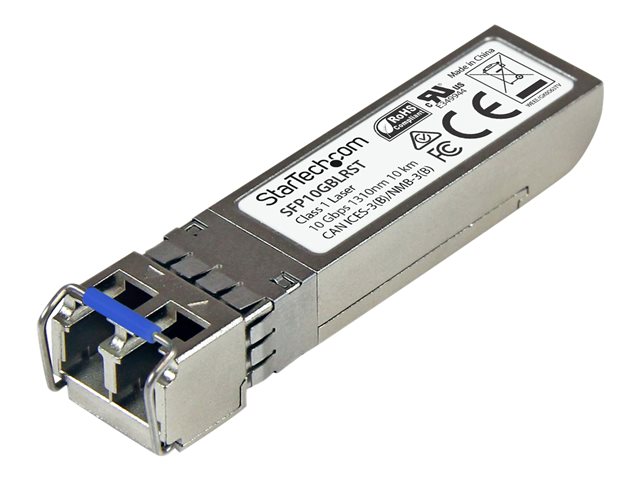 StarTech.com MSA Uncoded Compatible SFP+ Module, 10GBASE-LR, 10GbE Single Mode (SMF) Fiber Optic Transceiver, 10GE Gigabit Ethernet SFP+, LC Connector, 10km, 1310nm, DDM, Mini GBIC Module (SFP10GBLRST) - SFP+ transceiver module - 10GbE - 10GBase-LR - LC single-mode - up to 10 km - 1310 nm