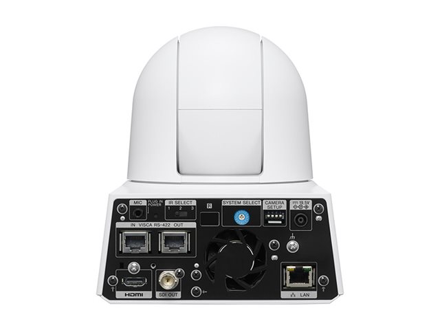 Sony SRG-A12 - Conference camera - PTZ - turret - colour (Day&Night) - 8.5 MP - 3840 x 2160 - auto iris - motorized - 1700 TVL - audio - wired - SDI, HDMI - LAN - H.264, H.265 - PoE Plus Class 4