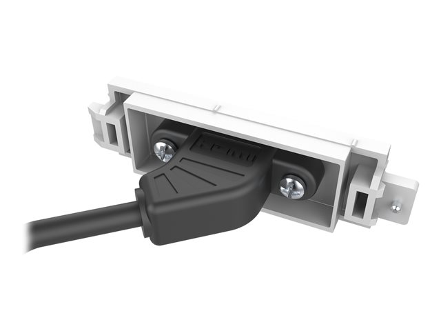 VISION Techconnect Modular AV Faceplate - LIFETIME WARRANTY - HDMI module - female socket on front with tail at rear with female connector - HDMI v2.0 - 4K @ 30 Hz - AWG 28 - total length 200 mm / 7.8\" - fixes into Techconnect surrounds - plastic - white