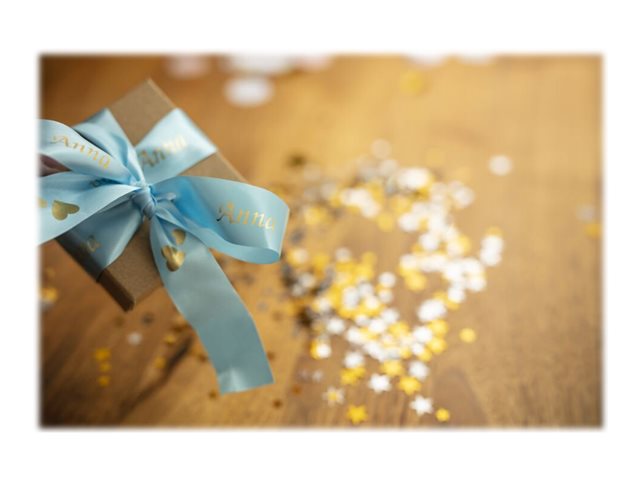 Brother TZe-RL34 - Satin - gold on light blue - Roll (1.2 cm x 4 m) 1 cassette(s) ribbon tape - for Brother PT-D210, D600, H110, P-Touch PT-1005, 1880, E310, E800, P-Touch Cube Plus PT-P710